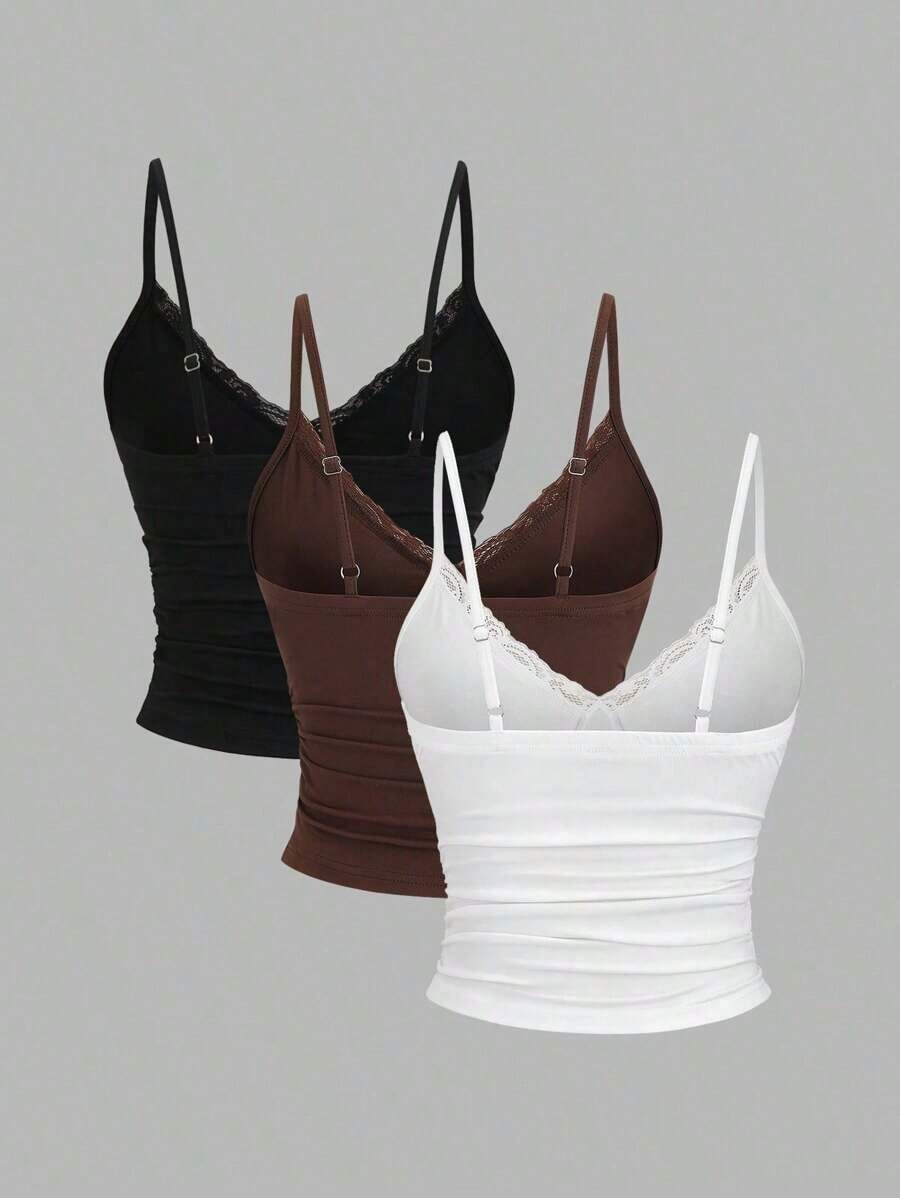 KC9P Conjunto de ropa Y2K con lencería de encaje, plisado y fruncido sexy - Multicolor 6 - Ver 1