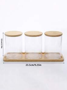 竹製化妝棉收納組：包含一個竹製梳妝盤和一個附蓋藥劑罐，非常適合收納棉球、棉棒和化妝棉，既是浴室裝飾又是實用的收納方案。 - 彩色 - 查看 13
