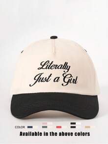 1顶户外刺绣“Just A Girl”撞色棒球帽，可调节防晒休闲帽，适合春秋季旅行，百搭遮阳帽，Y2K风格，适合年轻人、海滩、度假 - 棒球帽 - 查看 19