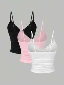 KC9P  Conjunto de ropa Y2K con lencería de encaje, plisado y fruncido sexy - Multicolor 5 - Ver 1