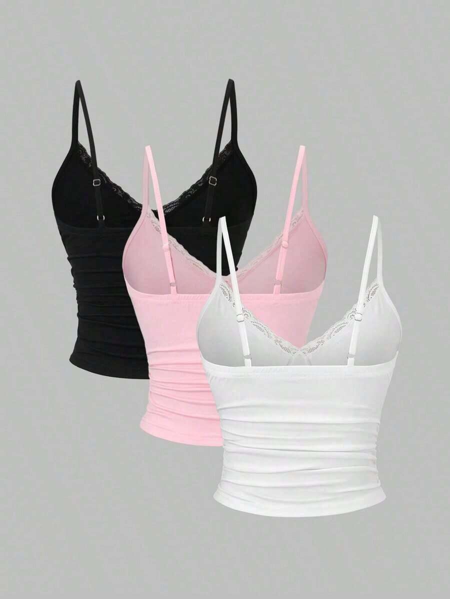KC9P Conjunto de ropa Y2K con lencería de encaje, plisado y fruncido sexy - Multicolor 5 - Ver 1