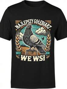 Soft T-Shirt For Pigeon Enthusiasts - Casual Crew Neck T-Shirt, Ideal As A Gift For Pigeon Lovers, Machine Washable, Can Be Worn All Year Round (Unisex Cut, Choose One Size Larger For A Looser Style) Loose And Comfortable For Summer. - Back - View 1