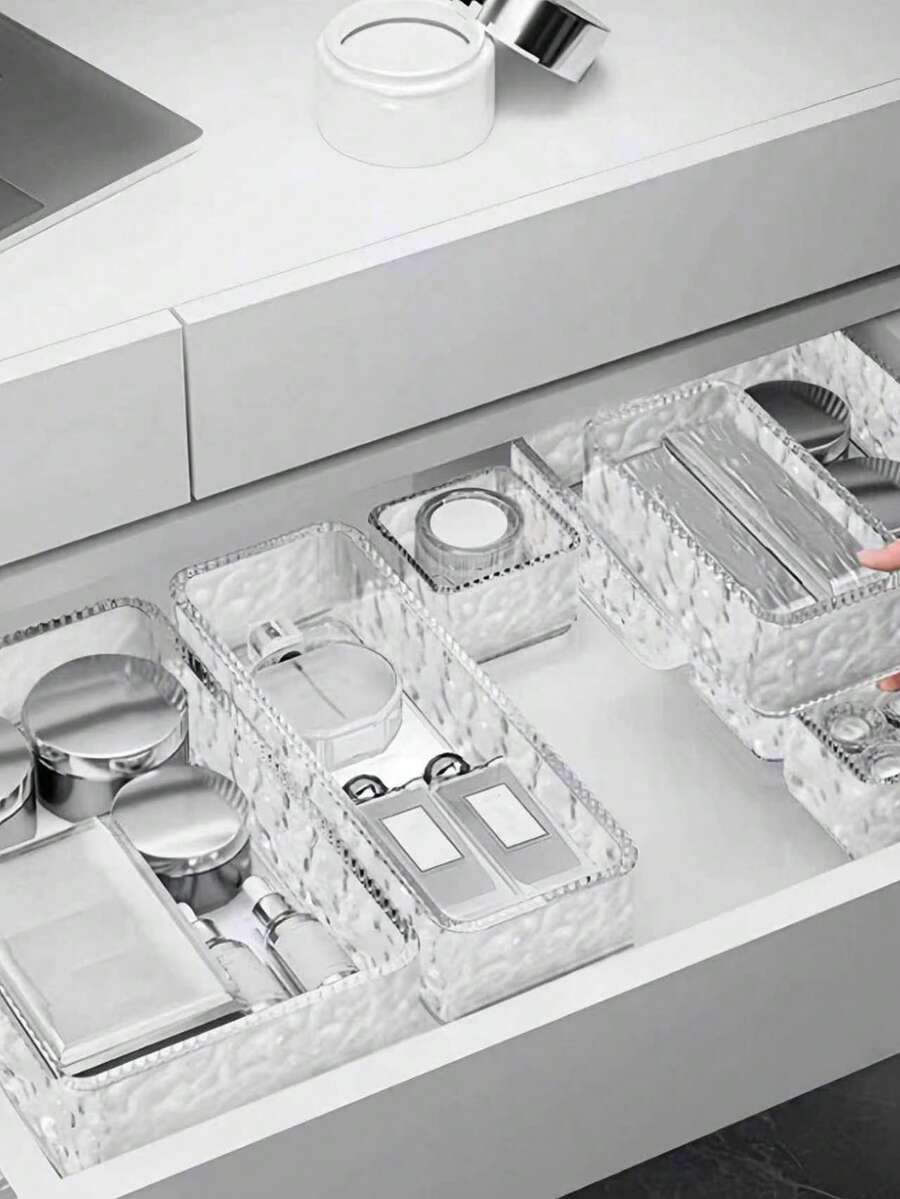 1 hộp đựng đồ trong suốt có ngăn kéo, hộp đựng mỹ phẩm và chăm sóc da, hộp đựng nước hoa, hộp đựng son môi, hộp đựng chì kẻ lông mày. - mô hình tinh thể trong suốt - Xem 1