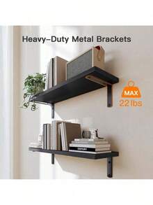Bathroom Floating Shelves For Wall Mounted Shelf Over Toilet Farmhouse Home Decor Display Shelving Small 16 Inch. - Black - View 3
