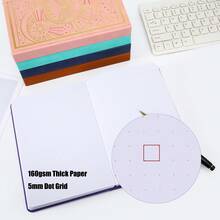 A5 Dot Grid Hardcover Notebook, 160gsm Thick Paper, Suitable For Work, Writing, Journaling, Drawing, Unisex, 5.8 X 8.3 Inches School Supplies - A5 - View 3