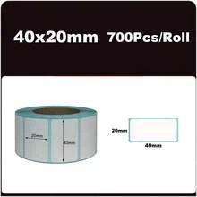 Nhãn nhiệt 40mm, nhãn tự dính màu trắng, tờ nhãn dán cho hộp đựng, nhãn hình chữ nhật, đường kính lỗ 40mm. - Xem 12