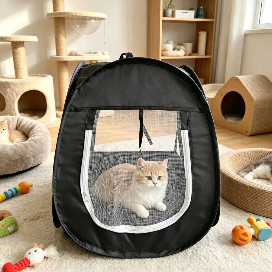 1pc Foldable Breathable Small Pet Playpen, Portable Outdoor Sports Fence, Suitable For Small Animals, Cats, Dogs, Small Pets - Multicolor - View 1