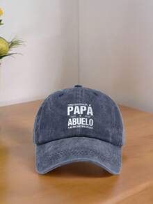 1顶时尚西班牙语标语棒球帽，“TENGO DOS TITULOS PAPA Y ABUELO”印花 - 透气棉质可调节老爹帽/棒球帽 - 男女通用休闲遮阳帽，适合户外运动、旅行、跑步（多种颜色可选）、海滩、节日等场合。 - PAPA - 查看 3