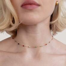 1pc With Random Mixed Color Natural Stone Beads, Handmade, Suitable For Daily Layering (Bead Color And Quantity Random, Gift Box Not Included) - Multicolor - View 3