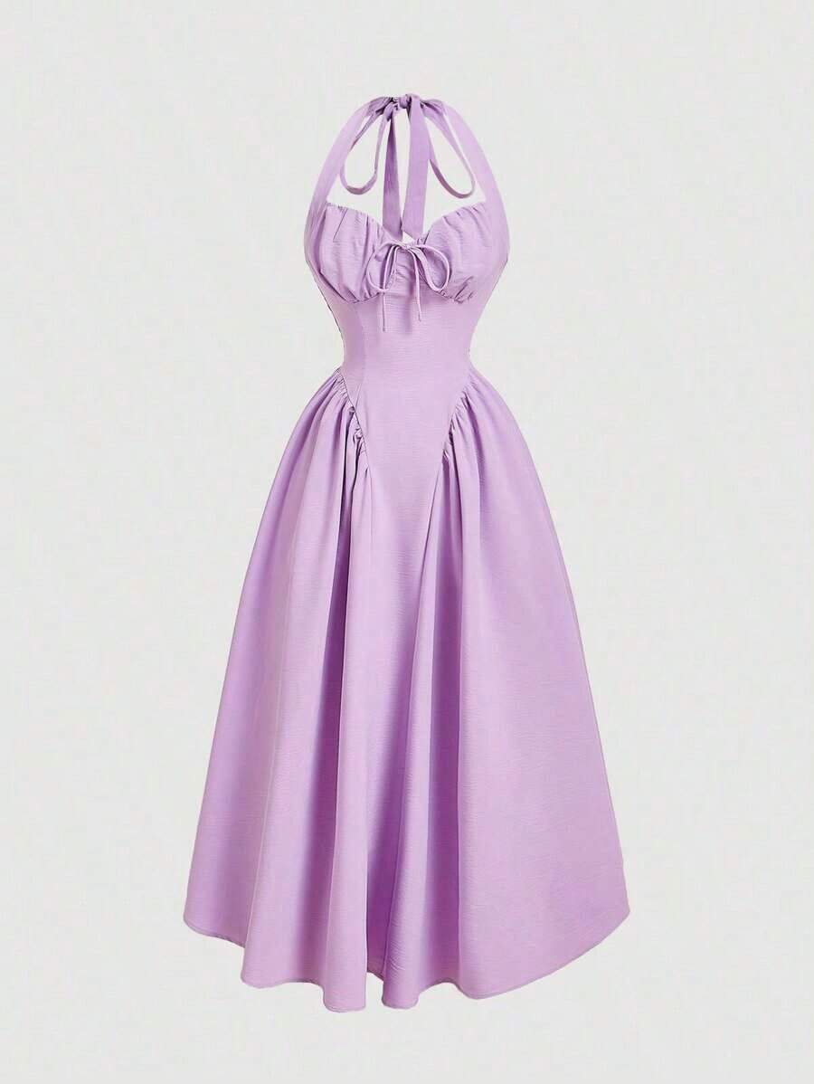 Women Midi Dresses - Purple Lilac - View 1