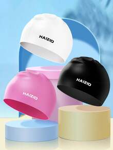 Adult Silicone Swimming Cap, Waterproof Professional Swimming Cap For Women With Long Hair, Printed Ear Protection Swim Cap - Multicolor - View 2