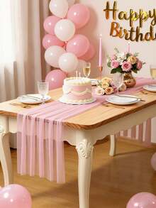 1/5 pièces Ensemble de chemins de table en mousseline de soie beaux, comprenant rose clair, blanc, rose foncé, vert foncé, convenant pour la réception de mariage, la décoration de la douche de mariée, les fournitures de la douche de bébé, la décoration de la fête d'anniversaire, la décoration de la table, la décoration de la table à manger, la décoration de mariage, la décoration intérieure, la décoration de la maison, la décoration de la fête de vacances - Multicolore - Voir 7