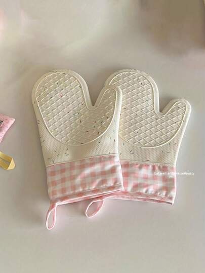 1pc Thick Silicone Heat Resistant Gloves, Heatproof Insulated Oven Mitts For Cooking & Baking