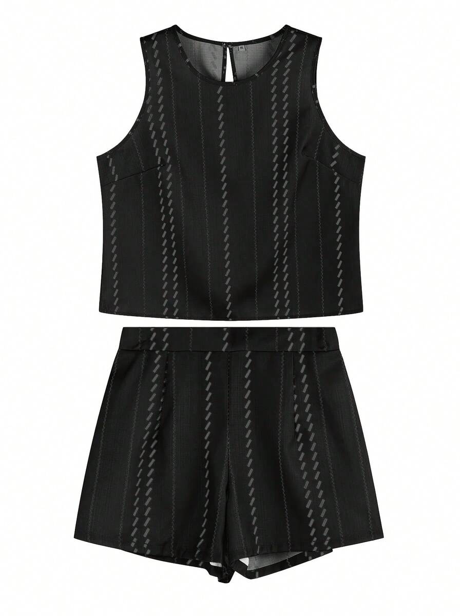Olive drab-Conjunto informal tejido de talla grande para mujer, traje cómodo de talla grande a la moda, conjunto de ropa de mujer Olive drab - Negro - Ver 1