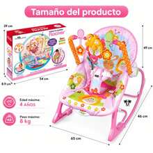 PEYMALERA Baby Vibrating Rocking Chair Musical With Games Swing Entertainment Relaxing Fun - Pink - View 4