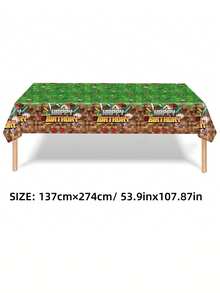 Minecraft 1 pièce Nappe Bloc d'herbe Pixel Battle Jeu électronique thème de fête, Jeu de bac à sable, Steve, Alex, Passif, Villageois Nappe de décoration d'anniversaire, Nappe de fête de vacances, Décoration de fête parfaite pour Halloween, Noël, Anniversaire - Multicolore - Voir 12