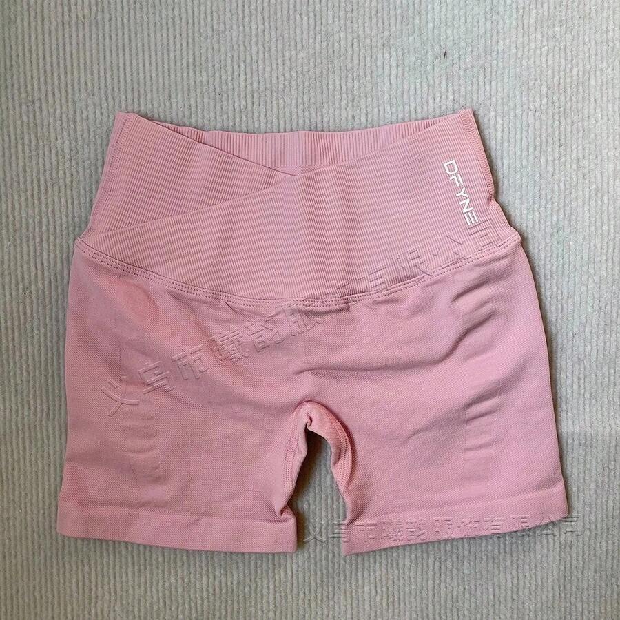 DFYNE YOU Vision Sportswear Women Seamless High Waist Yoga Shorts Tummy Control Workout Shorts For Gym Fitness Running Cycling - 粉色 - 查看 1