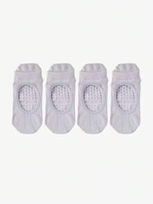2/4双装女士舒适普拉提瑜伽运动袜芭蕾舞袜 - 多种颜色可选，适合所有季节 - 彩色 - 查看 4
