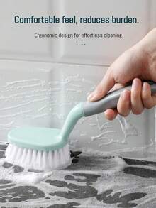1pc Household Cleaning Brush, Handheld Cleaning Brush, Shoe Brush, Bathroom Wall And Floor Cleaning Brush, Kitchen Stove And Boiler Long Handle Brush, Multi-Functional Gap Cleaning Brush - Long-handled Brush - View 3