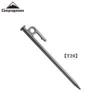 CAMPINGMOON 1 pièce Piquets de tente en acier au carbone anti-rouille durables, convenant pour le camping et la plage, comprenant un étui de piquets et un sac de rangement - Clous en acier robustes pour tentes de camping et utilisation en extérieur, T15 T20 T25 T30 T35 T40 - Noir - Voir 11