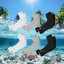 6-Pair Sun Protection Sports Arm Sleeves For Men And Women - Tattoo Cover-Up Style - 50-Piece Cooling Arm Sleeve Set, Suitable For Golf, Cycling, And Other Sports, With Thumb Hole Design, Sun-Protective, Breathable, Loose-Fitting Sports Style - Ultra-Breathable, Moisture-Wicking, Quick-Drying, Ideal For Summer Outdoor Activities - 6pair - View 5