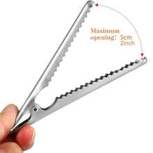 6pcs Stainless Steel Food Sealing Clips, Kitchen Airtight Moisture-Proof Sealing Clips, Strong Metal Bag Clips - Silver - View 4