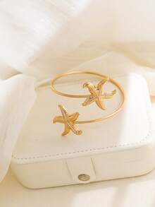 1pc Fashion Gold Color Starfish Arm Band/Armlet, Women Beach Jewelry, Pool Party Accessory - Gold - View 2