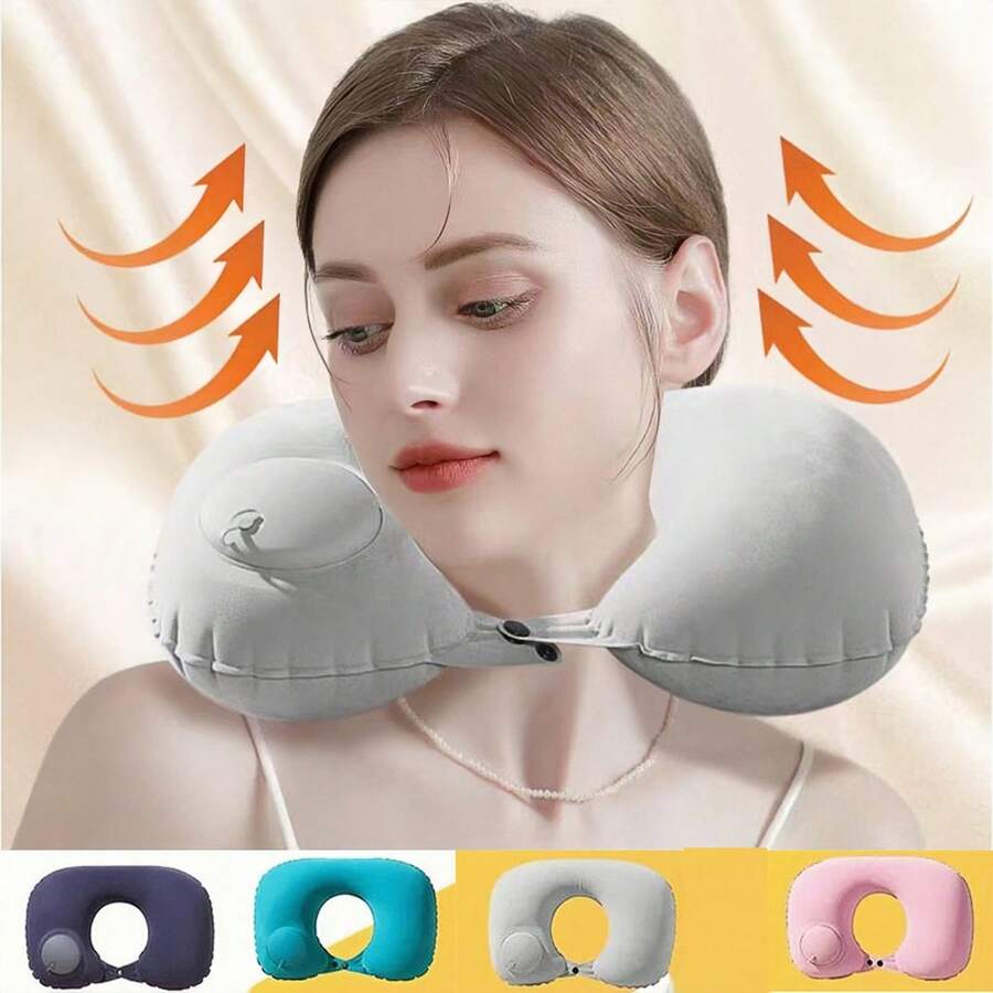 1 chiếc gối kê cổ du lịch bơm hơi, hỗ trợ thoải mái cho cổ và đầu nhờ cơ chế điều chỉnh áp lực, dễ dàng mang theo khi đi máy bay, ô tô, tàu hỏa - Món quà hoàn hảo cho người đi du lịch, cắm trại, leo núi, có 5 lựa chọn màu sắc. - Nhiều màu - Xem 1