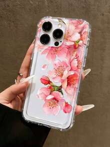Fashionable Phone Case With 3D Pearl Floral Edge, Transparent Shockproof, Suitable For IPhone 16/11/12/13/14/15/15 Pro/15 Plus/15 Pro Max/7 Plus/8 Plus/X/Xs Max/Xr/11 Pro/12 Pro/13 Pro/14 Pro/12 Min - 多色 2 - 查看 6