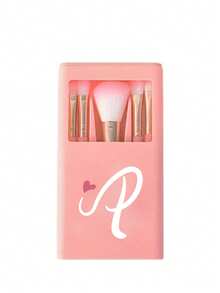 1 Set Portable Makeup Brush Set With Mirror, Heart-Shaped Letter A-Z Print, Boxed Makeup Brush Set, Multi-Functional Foundation Brush And Eyeshadow Brush, High-Quality Bristles, Beginner Makeup Tools, Cosmetic Storage Rack, Suitable For Travel, Daily Use, Home Use, Perfect Gift For Girls, Teens, Makeup Enthusiasts, And Essential For Mother's Day, Father's Day, Graduation, National Day - Multicolor - View 21