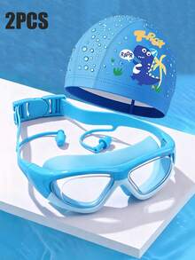 2 Pieces Set - Swimming Goggles + Swimming Cap, With Anti-Fog And Waterproof Silicone Swimming Nose Clip, Suitable For Swimming Training And Leisure Activities. It Is A Great Gift For Festivals, A Must-Have For Beaches, And A Beach Accessory. - Nhiều màu - Xem 12