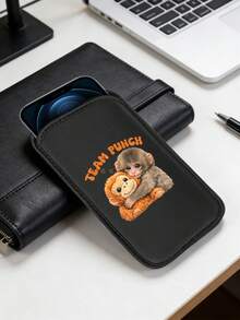 New Funny Monkey Pattern Plug-In Phone Protective Case, Black Outdoor Phone Storage Bag, Plug-In Phone Pouch, Made Of Shock-Absorbing And Dust-Proof Neoprene Rubber Material With Soft Elastic Lining, Portable Unisex - Multicolor - View 4