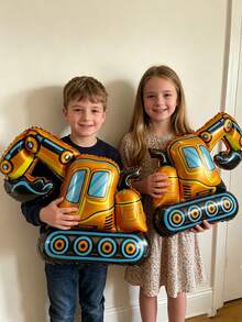 Cartoon Excavator Aluminum Foil Balloon, Children's Outdoor Toy Balloon, Towing Construction Vehicle Balloon, Birthday Gift Balloon - Multicolor - View 3