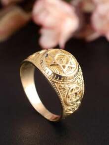 ZHIXUN 1pc Men's Statement Ring,David Star Ring, Jewelry,Spiritual Protection Ring, Gift For Him - Ring - View 2