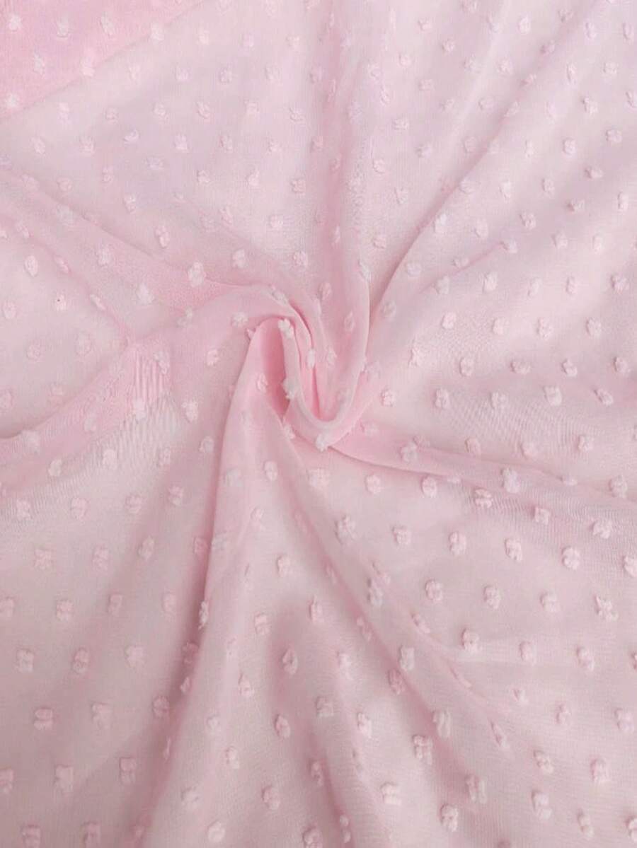 1件纯色浅粉色雪纺纹理波点镂空面料,春夏女装波点雪纺DIY服装材料 - 多色 - 查看 1