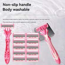 Máy cạo lông toàn thân 6 lớp cầm tay dành cho nữ, máy cạo sạch lông vùng bikini, máy tỉa lông mặt và toàn thân, dụng cụ làm đẹp cho nam và nữ - Nhiều màu - Xem 9