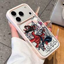 Marvel 蜘蛛人手機殼，壓克力材質附磁吸無線充電，平行宇宙、多元宇宙、城市英雄、蛛網頭、動漫卡通、無線充電，iPhone 17/17 Pro/17 Pro Max/17/16/15/14/13/12 系列中性防護套 - 黑色 - 查看 4
