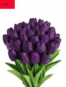 5/10/15 Pcs, High-End Artificial Tulips, Valentine's Day Gift, Bridal Bouquet, Modern Minimalist European Style Decoration, Plastic Artificial Flower Bouquet, Artificial Plant Decoration, Home Decoration, Suitable For Indoor And Outdoor Use - Multicolor - View 10