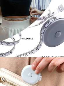 1 Set Of Cute And Interesting Facial Pattern Stretchable Tape Measure 150cm/60 Inch ABS Plastic Soft Tape With Dual Scale Lines, Portable Automatic Retractable Measuring Scale, Suitable For Body Measurement, Tailoring And Sewing, And Daily Use - 2-piece Set - View 5