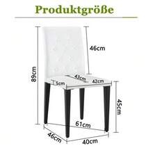 4er-Set Esszimmerstühle in Schwarz-Weiß – Leichter Luxus. Die erste Wahl für Europäische Essbereiche, schwarze Metallbeine für vielseitige Combinationsmöglichkeiten. - Bianco+Nero - Visualizzare 4