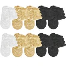 chuanwa（2） 1/5/10 Pairs Women's Summer Solid Color Feather Lace Invisible Socks Sheer Mesh Ultra-Thin Design Non-Slip Soft Comfortable Fashion Casual Socks - Multicolor - View 18