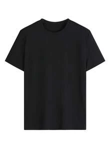 Camiseta de mujer estampada de manga corta para verano, tela de poliéster, estilo multifuncional, corte regular, peso 180 gramos, 1 unidad. - Negro - Ver 4