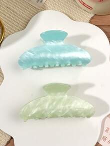 2 chiếc kẹp tóc hình bán nguyệt màu xanh bạc hà và xanh ngọc làm từ chất liệu acetate, họa tiết vỏ bào ngư, kiểu dáng mềm mại và ngọt ngào phong cách Hàn Quốc, thích hợp cho kiểu tóc búi thanh lịch, mang đến không khí mùa xuân lãng mạn, đa năng cho du lịch, dã ngoại, phụ kiện tóc mùa hè, kẹp tóc đi biển, kẹp tóc du lịch. - Nhiều màu - Xem 2