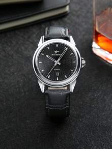 RICECGO Jam Tangan Pria Minimalis Bergaya Bisnis dengan Desain Sederhana dan Gaya Klasik - Sempurna untuk Acara Bisnis dan Kasual. - Hitam - View 6
