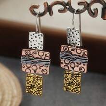 Khuyên tai phong cách Bohemian cổ điển, khuyên tai dáng dài, phụ kiện dự tiệc lễ hội. - Bạc - Xem 1