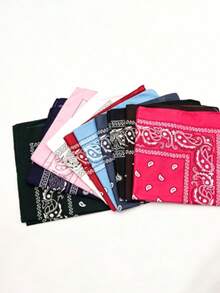 10 chiếc khăn bandana bằng polyester họa tiết hoa điều, khăn trùm đầu unisex dùng khi đạp xe ngoài trời, khăn tay phong cách hip hop đường phố. - Nhiều màu - Xem 2