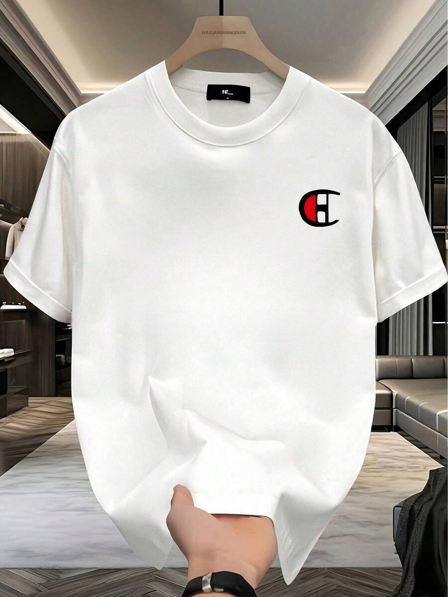 Camiseta holgada de manga corta para hombre, con diseño de retrato divertido y estampados de letras, ideal para vacaciones, trabajo y uso diario - Blanco - Ver 1