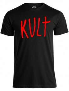 Men's White T-Shirt, Made From 100% Cotton, With A Red Kult Graphic Print - A Casual Short-Sleeved, Crew-Neck T-Shirt, Breathable, Designed For A Relaxed Fit And Comfort In All Seasons, Machine Washable. Loose And Comfortable For Summer. - Back - View 12
