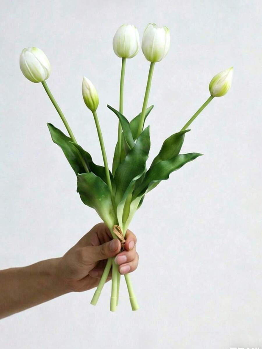 5/10/15 Pcs, High-End Artificial Tulips, Valentine's Day Gift, Bridal Bouquet, Modern Minimalist European Style Decoration, Plastic Artificial Flower Bouquet, Artificial Plant Decoration, Home Decoration, Suitable For Indoor And Outdoor Use - Multicolor - View 1