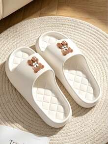 Novos chinelos de banheiro masculinos, confortáveis, macios, modernos e versáteis, com design minimalista em escamas de peixe na cor preta, sola grossa e material leve de EVA (escolha o tamanho adequado de acordo com o comprimento do seu pé). - Branco - Ver 4